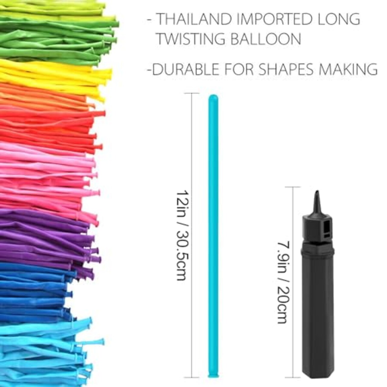 260 Pieces N Balloons Kit for Balloon Animals with 2 Pumps, Professional Long Balloons to Make Animal for Birthday Party Clowns Wedding Decorations 100 Pcs